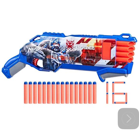 New Nerf Transformers Optimus Prime Blaster Nerf 16 Darts Hasbro - Picture 1 of 6